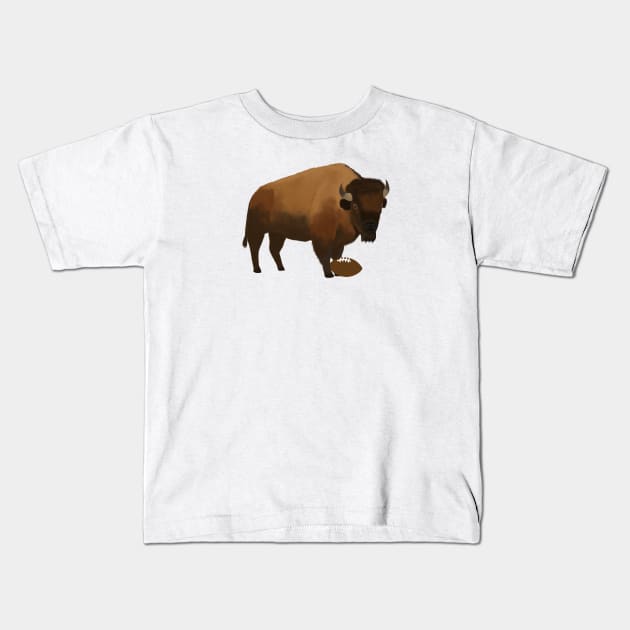 Football Bison Kids T-Shirt by College Mascot Designs